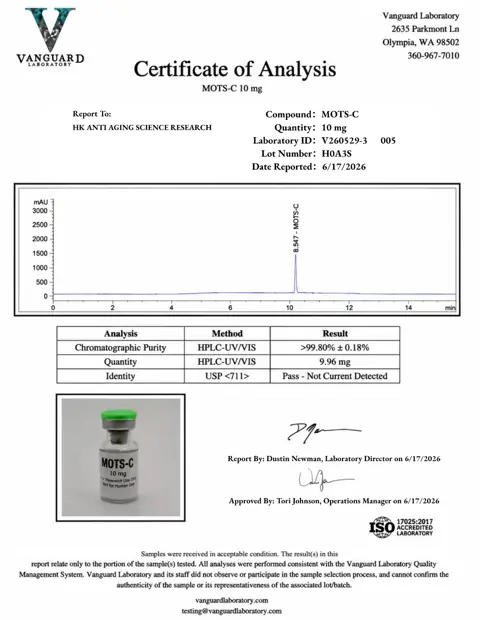 MOTS C 10 mg analytical report