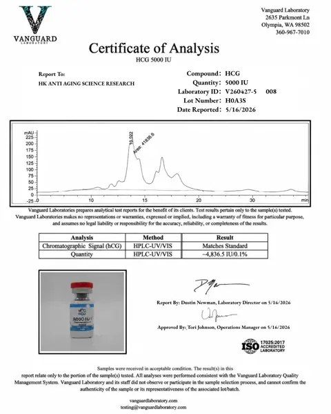 HCG 5000 IU analytical report